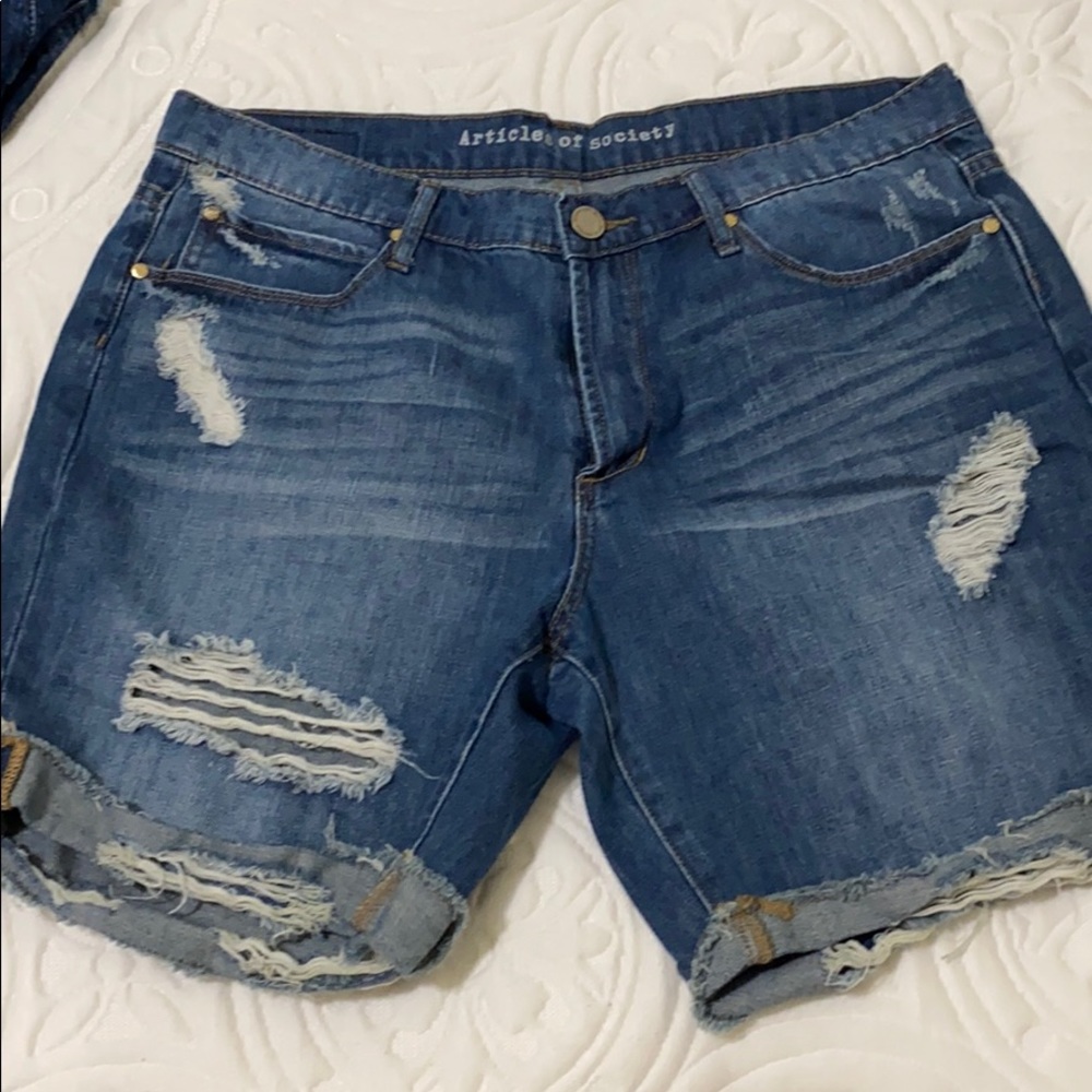 Articles of Society blue jean shorts